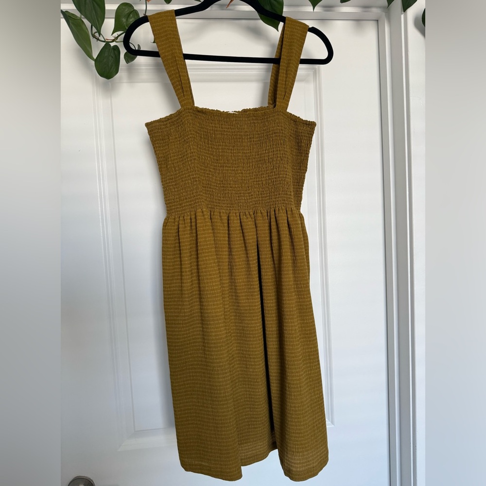 Madewell Textured Mustard Dress